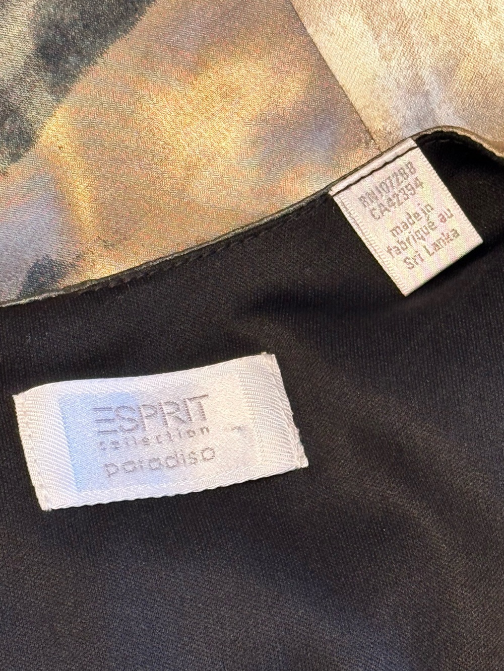 Esprit Collection Paradiso Abstract Print Satin Sheath Dress Sleeveless Size M - Picture 2 of 9